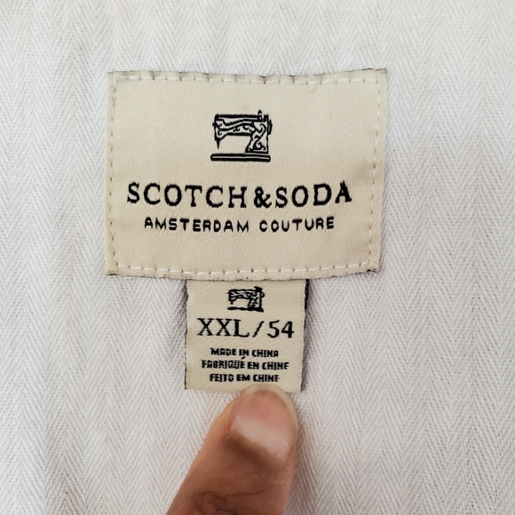Scotch&Soda Amsterdam Couture Mens Vest Navy Blue and White Pinstripe XXL/54 - Picture 3 of 4